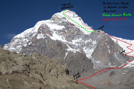 Aconcagua, and the route that would take us to the top