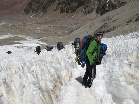 Me among the penitentes as we are descending to base camp.