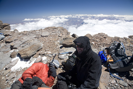 Click for full-size gallery. Ryan calling in the news that we had made the summit.